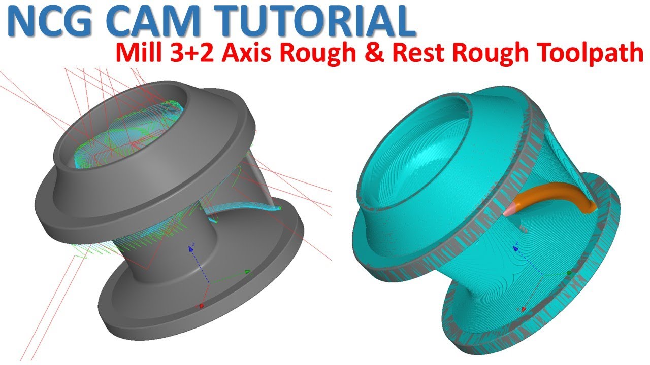 NCG CAM Tutorial 164 | Mill 3+2 Axis Rough & Rest Rough Toolpath 2   Turbin