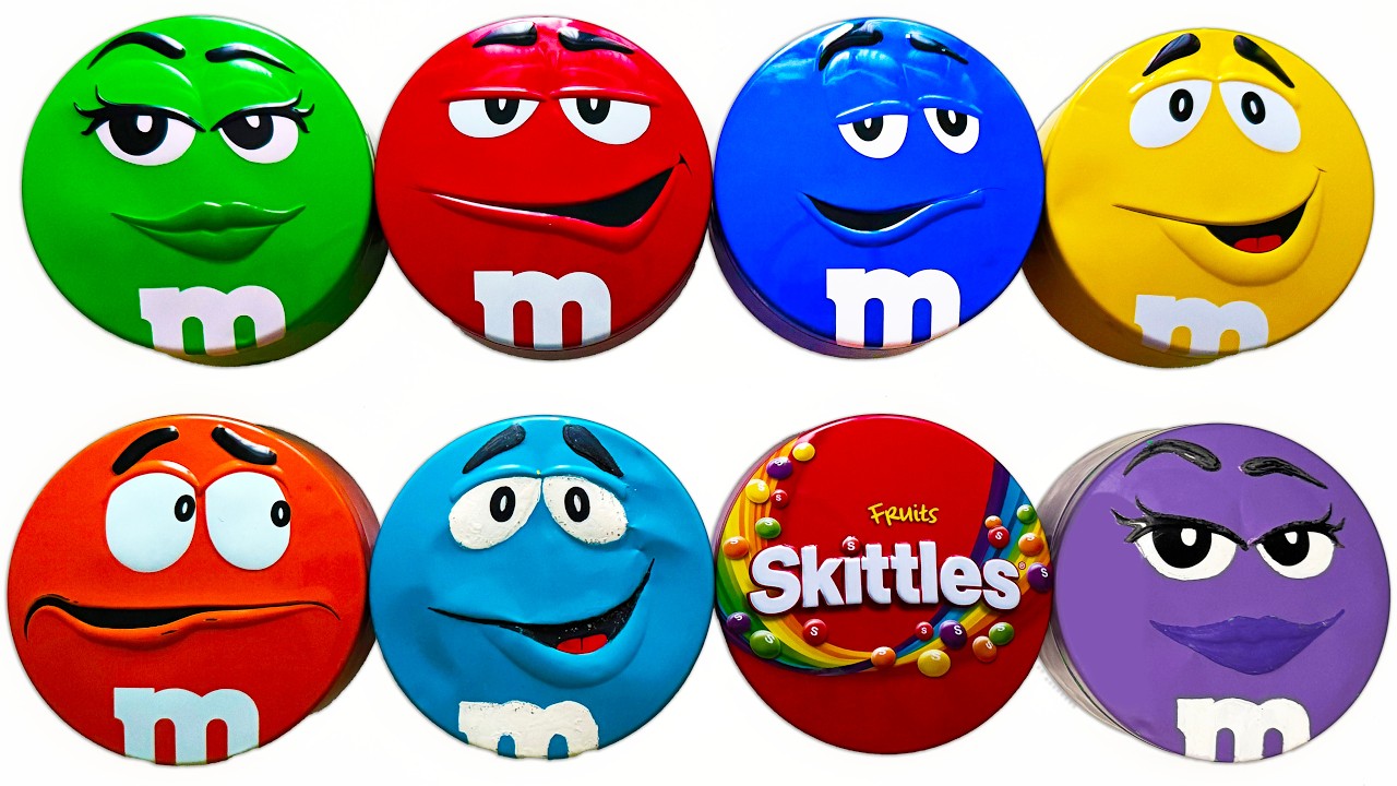 Satisfying Video | Top Unpacking Radiant Skittles and Delicious M&M'S Candy From Surprise Tins ASMR