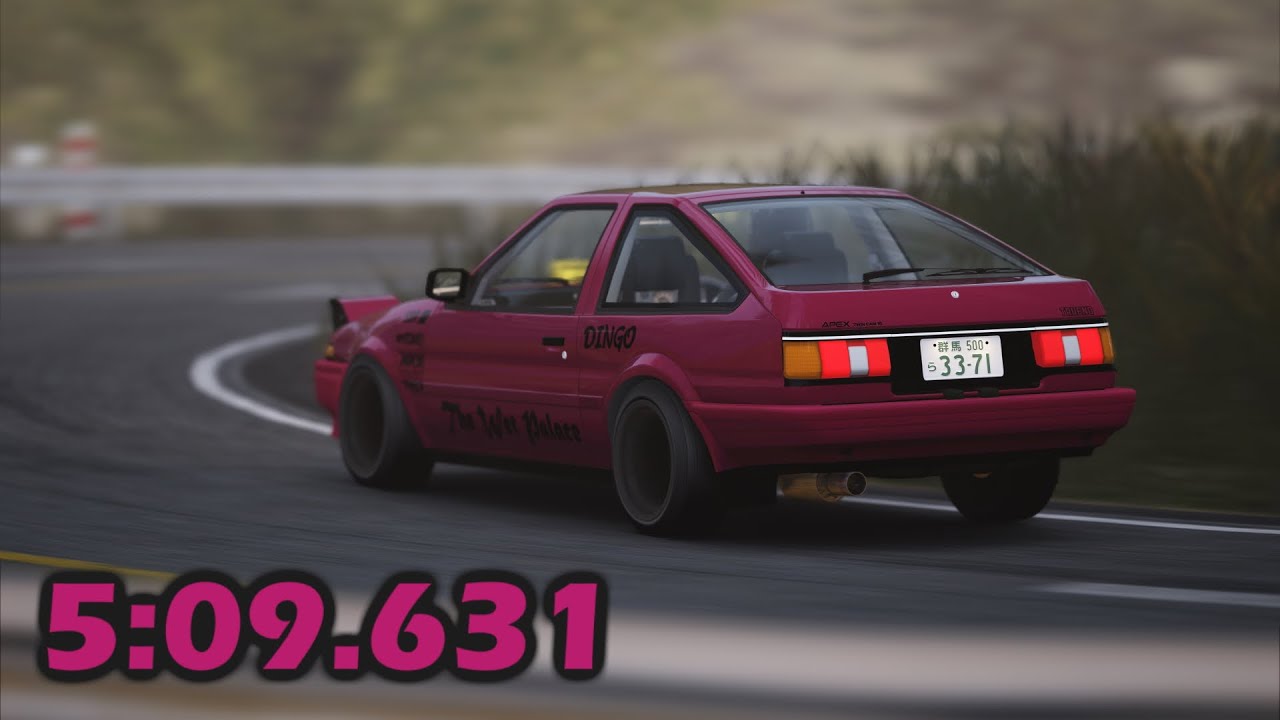 Akina Downhill (2017) Time Attack in 5:09.631 in AE86 Tuned -- Assetto Corsa