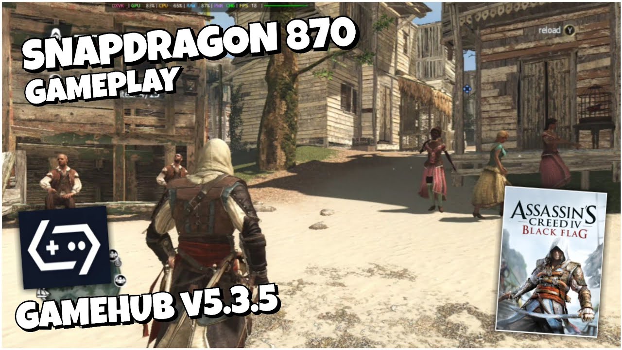 ASSASSINS CREED 4 BLACK FLAG | GAMEHUB EMULATOR | SNAPDRAGON 870 GAMEPLAY
