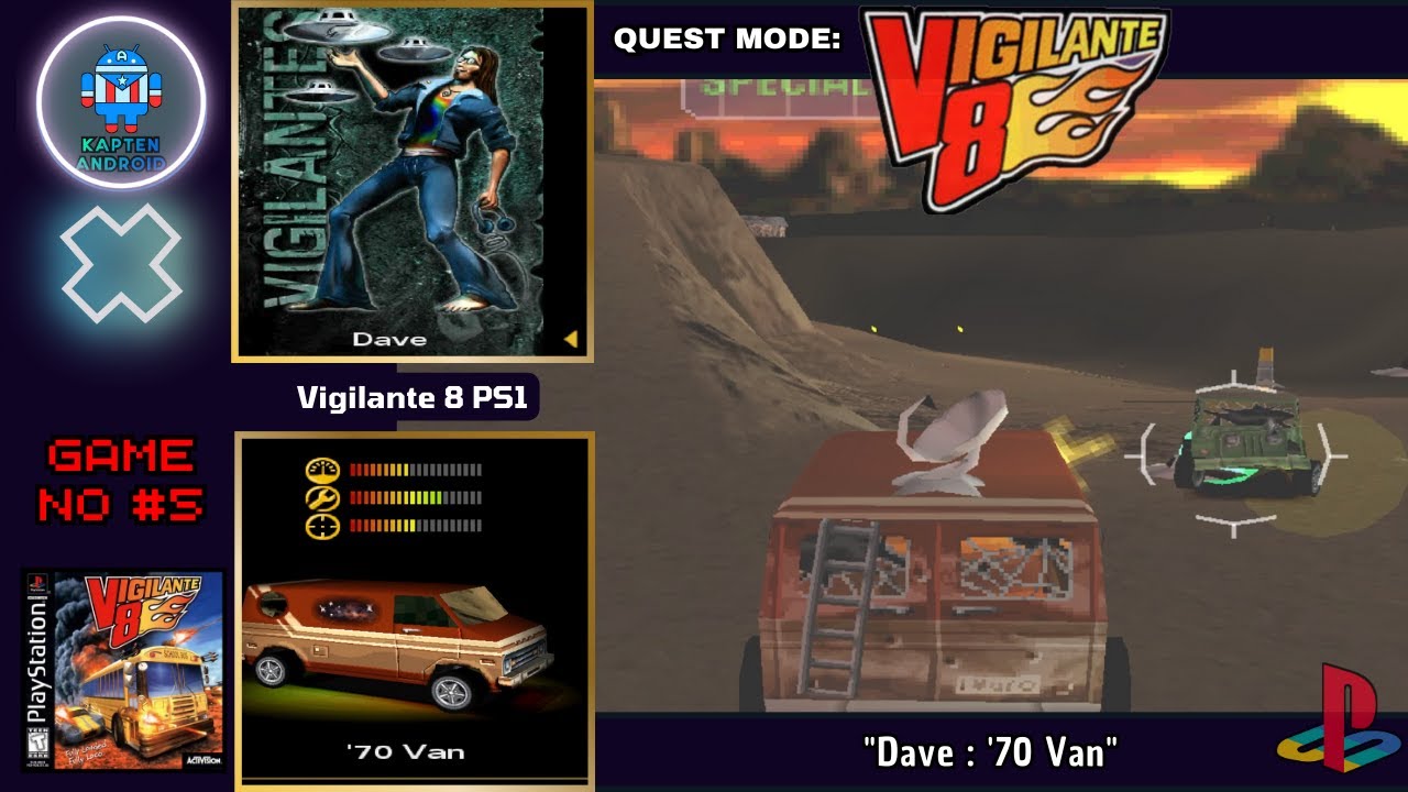 Vigilante 8 PS1- Quest Mode: Dave : '70 Van