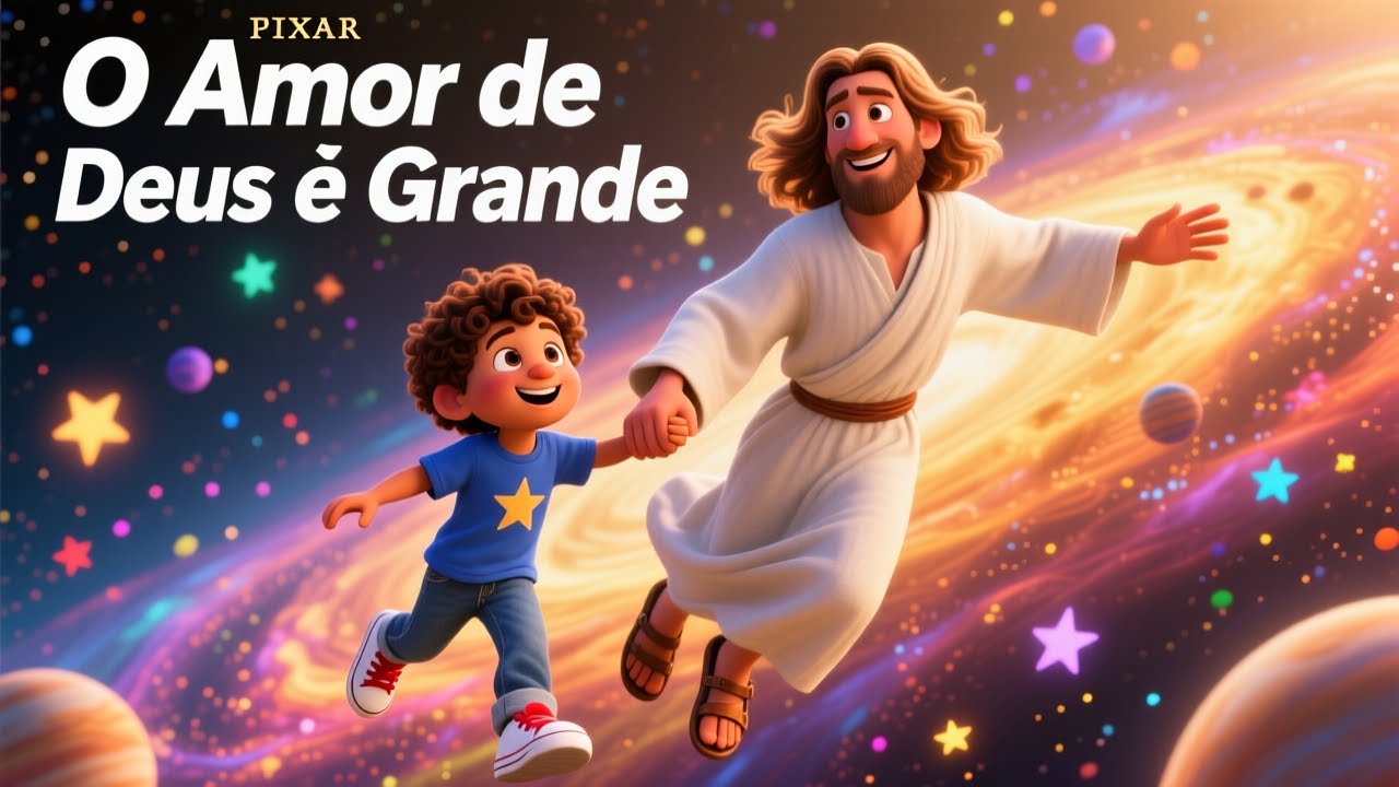 VOANDO PELO UNIVERSO COM JESUS! 🚀 Aventura Cósmica Infantil  Louvor Gospel