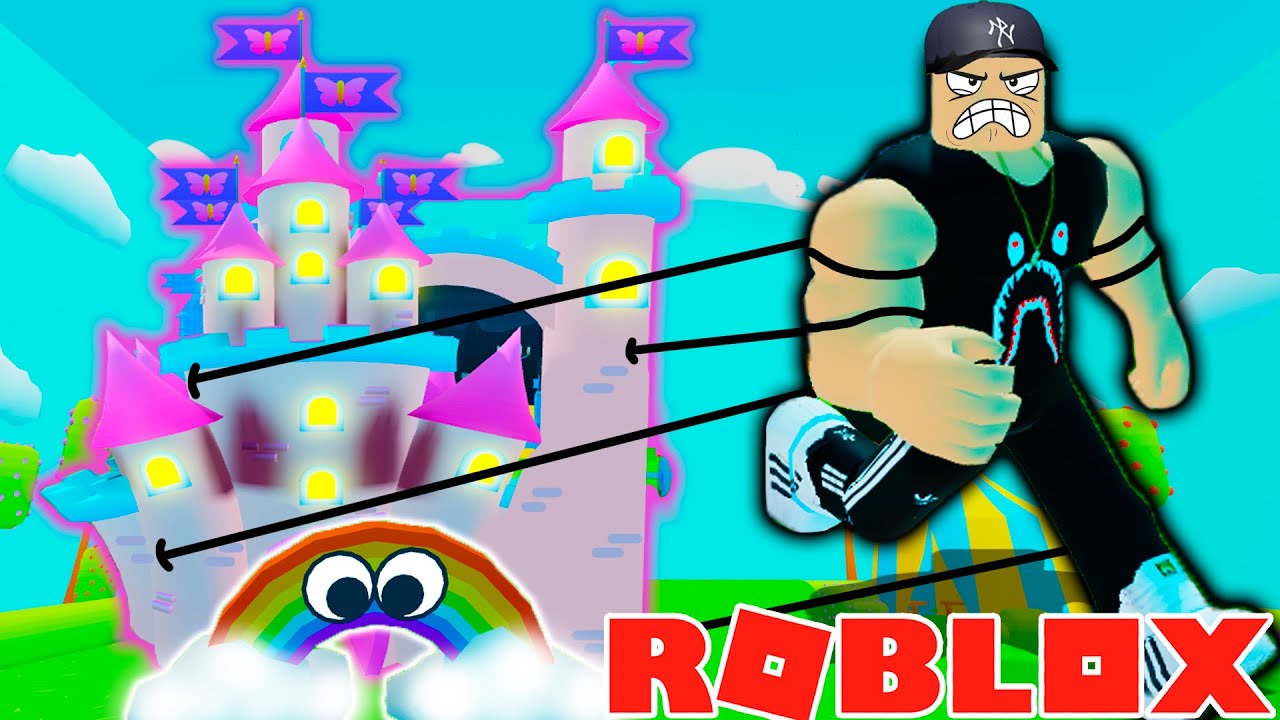 Cargo el Castillo Mas Pesado 🏰 en Strongman Simulator Roblox