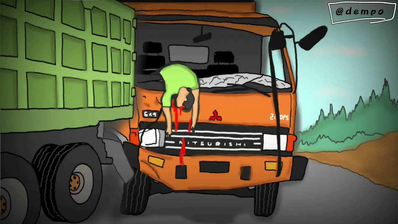 Truck Video ~ Contoh Gambaran Truck Muat Batu Bara Menabrak Bak Truck Dump || Versi Truck Animasi