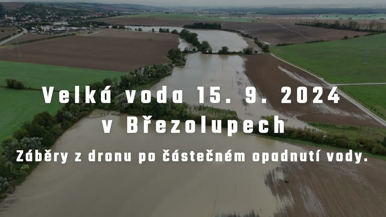 Velká voda - záběry z dronu a Ranče Senožrouti