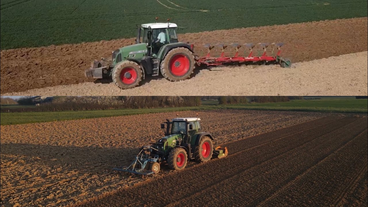 Préparation des terres à betteraves 2022 avec un fendt 718 et fendt 716👌
