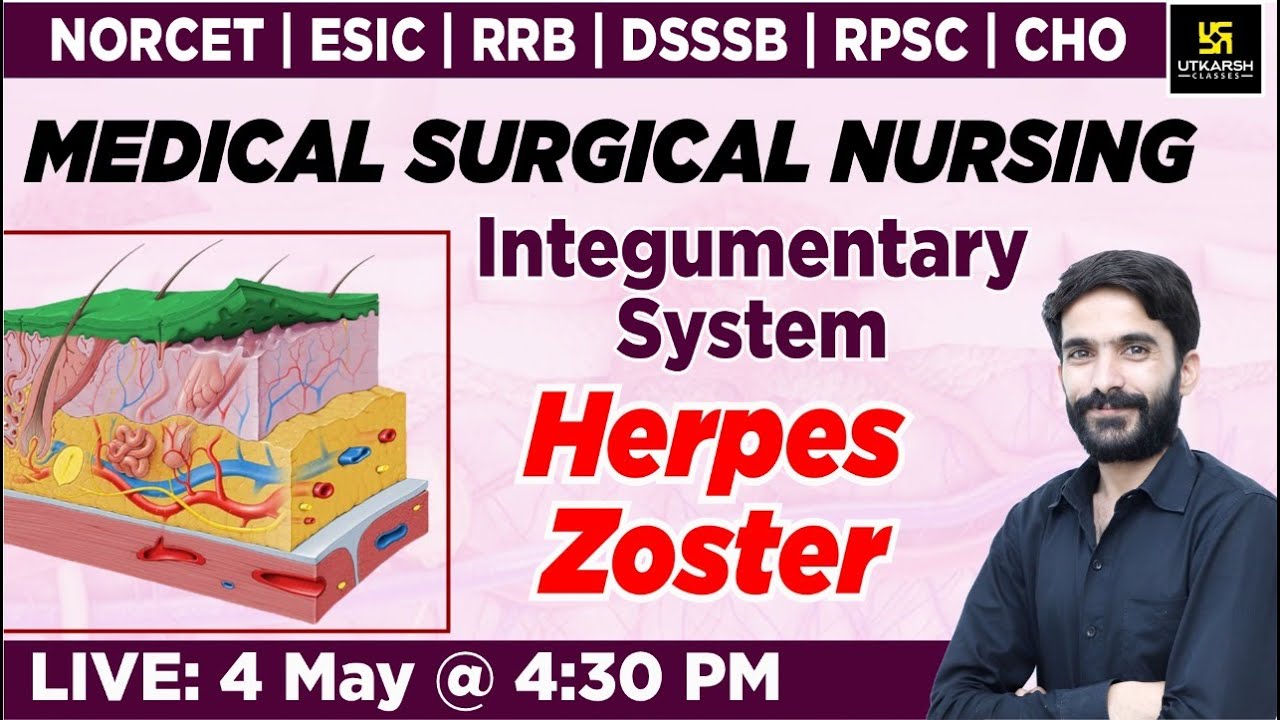 Integumentary  System - Herpes Zoster | Top MCQ's | For NORCET | RRB | DSSSB | RPSC | CHO | Raju Sir