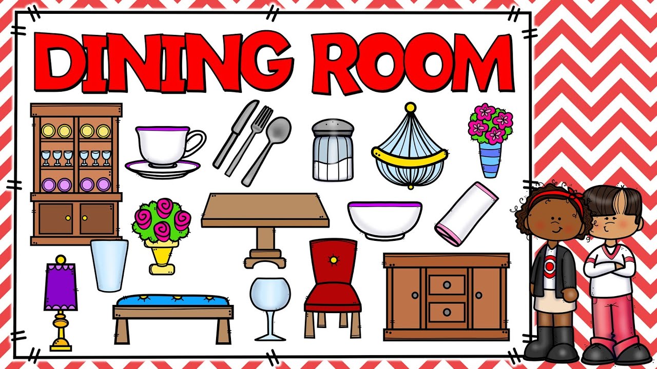 OBJETOS DEL COMEDOR EN INGLÉS | DINING ROOM | PARTES DE LA CASA EN INGLÉS