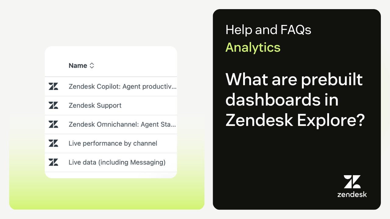 What are prebuilt dashboards in Zendesk Explore?