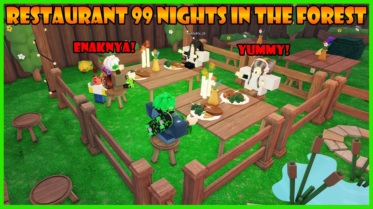 Aku Membangun Restaurant Bintang 5 Di Dalam Markas - Roblox 99 Night In The Forest