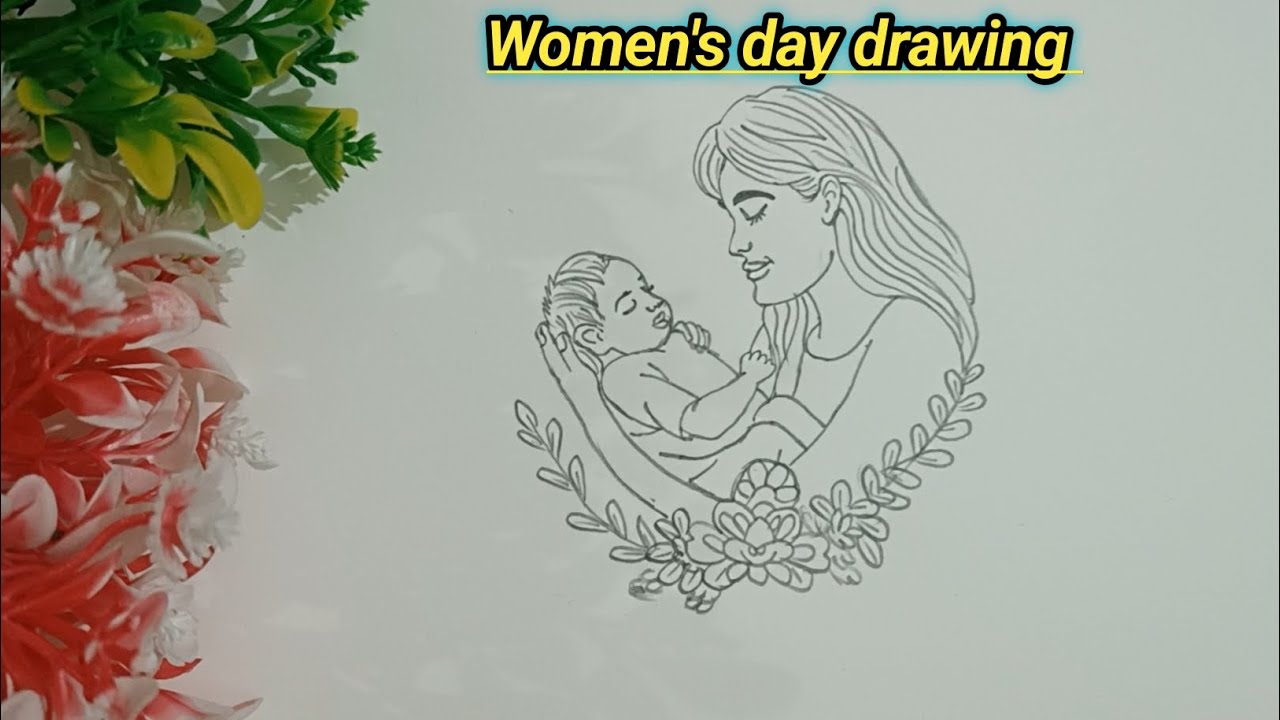 International women's day drawing || step by step || easy drawing ||