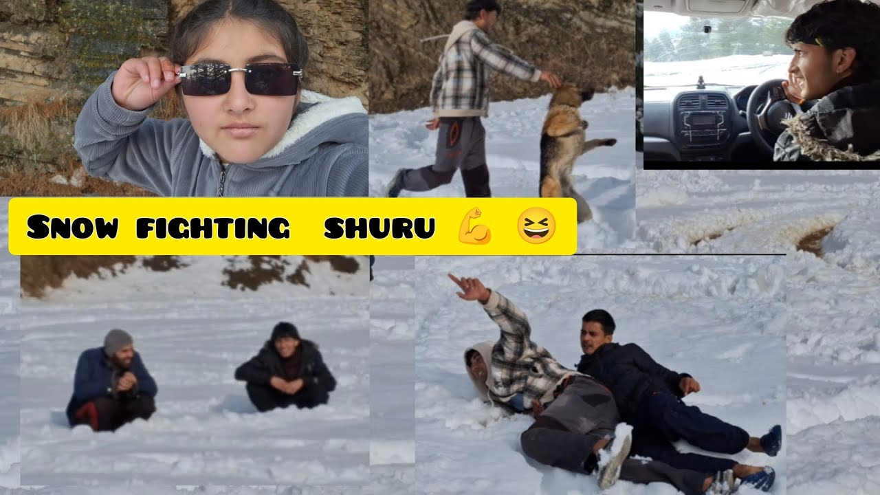 Brf mai masti krty krty kmr tut gye 🥶   #snow fall 