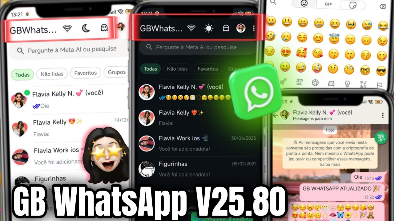 GB WHATSAPP V25.80 🥳 ATUALIZADO 2026 + EMOJIS iOS + TEMAS + FUN&Ccedil;&Otilde;ES INCR&Iacute;VEIS