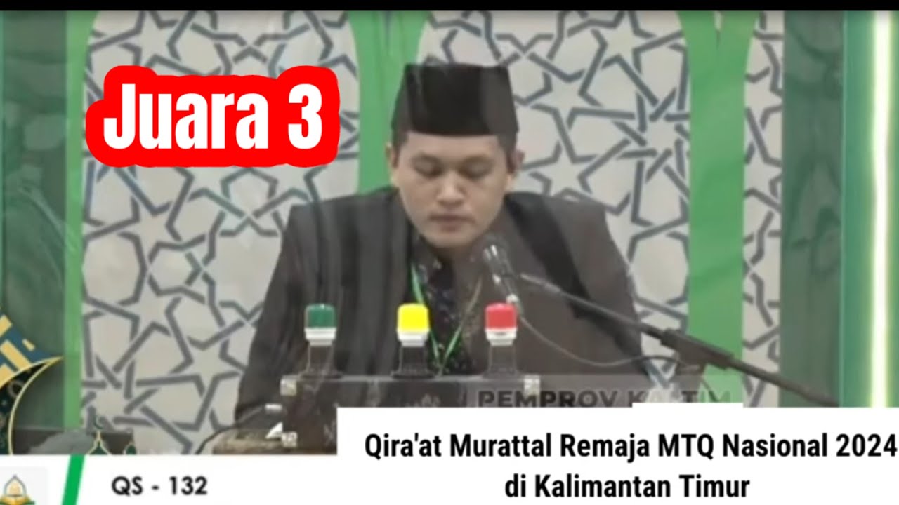 Juara 3 Qira'at Murattal Remaja MTQ Nasional 2024 di Kalimantan Timur