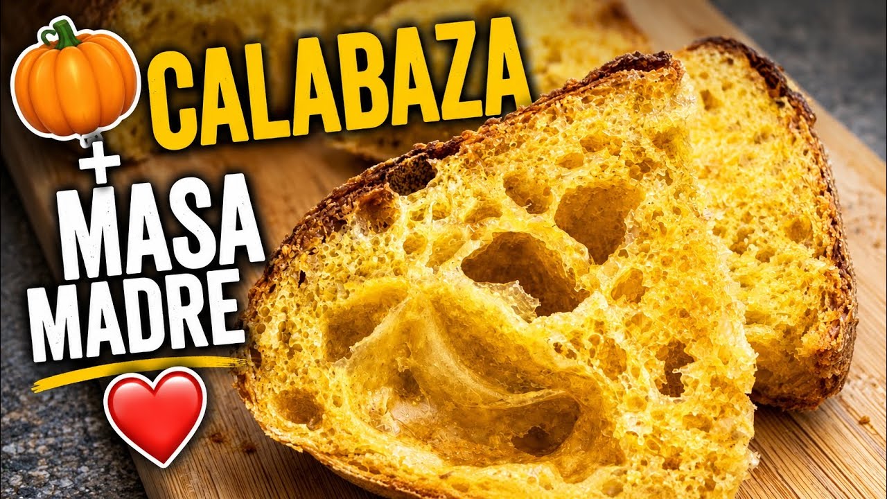 PAN DE CALABAZA CON MASA MADRE | Pan Casero y Esponjoso