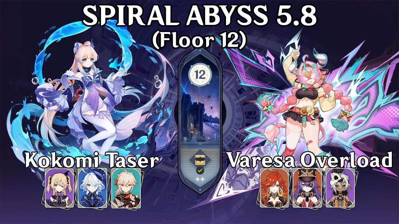 Kokomi Taser & Varesa Overload | Spiral Abyss 5.8 Floor 12 (36*) Genshin Impact