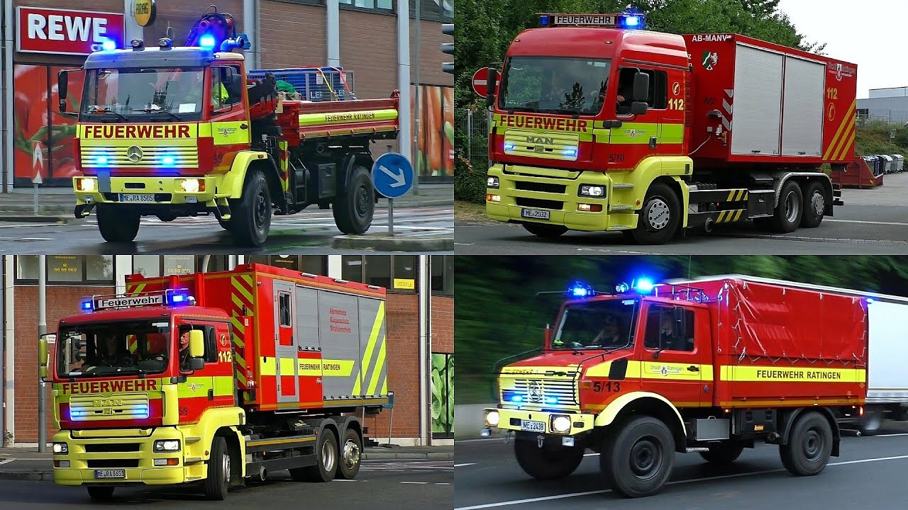 [WLF, LKW-KRAN UND MEHR!] SONDERFAHRZEUGE Feuerwehr RATINGEN auf Einsatzfahrt