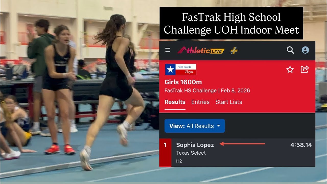 Girls 1600m FasTrak High School Challenge UOH Indoor Meet.