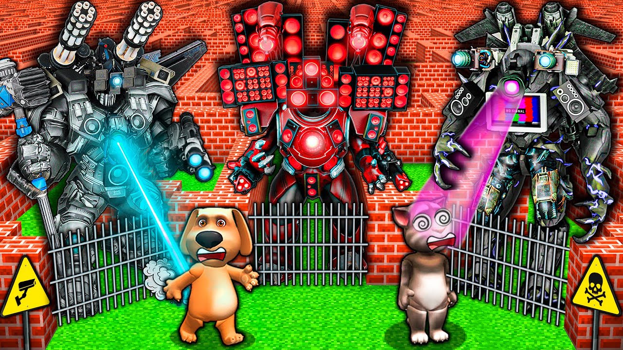 SURVIVAL MAZE of UPGRADED TITAN BOSS vs SKIBIDI TOILET and TV & SPEAKER MAN in MINECRAFT animation