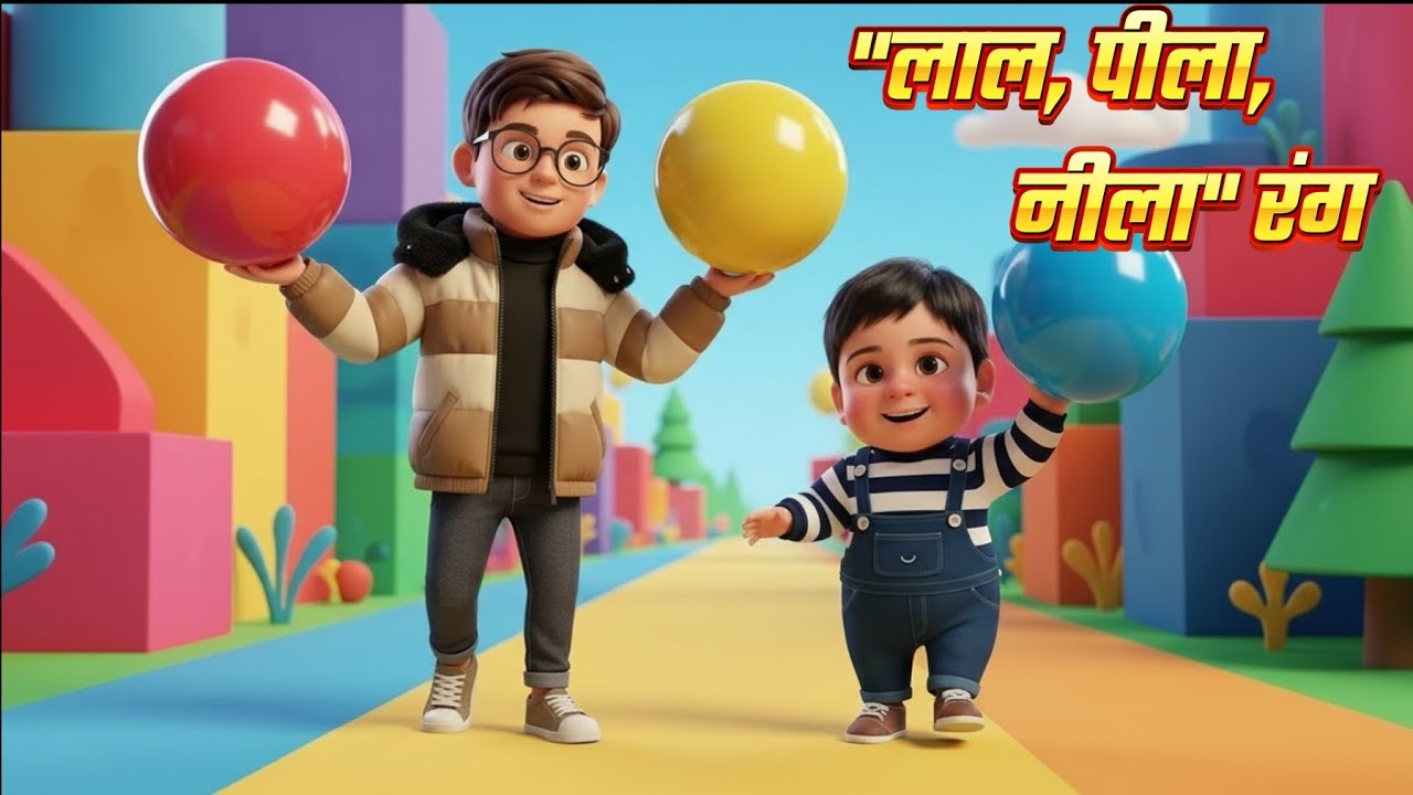 Laal Peela Neela Rang 🌈 | Learn Colors in Hindi | Fun Nursery Rhyme for Kids