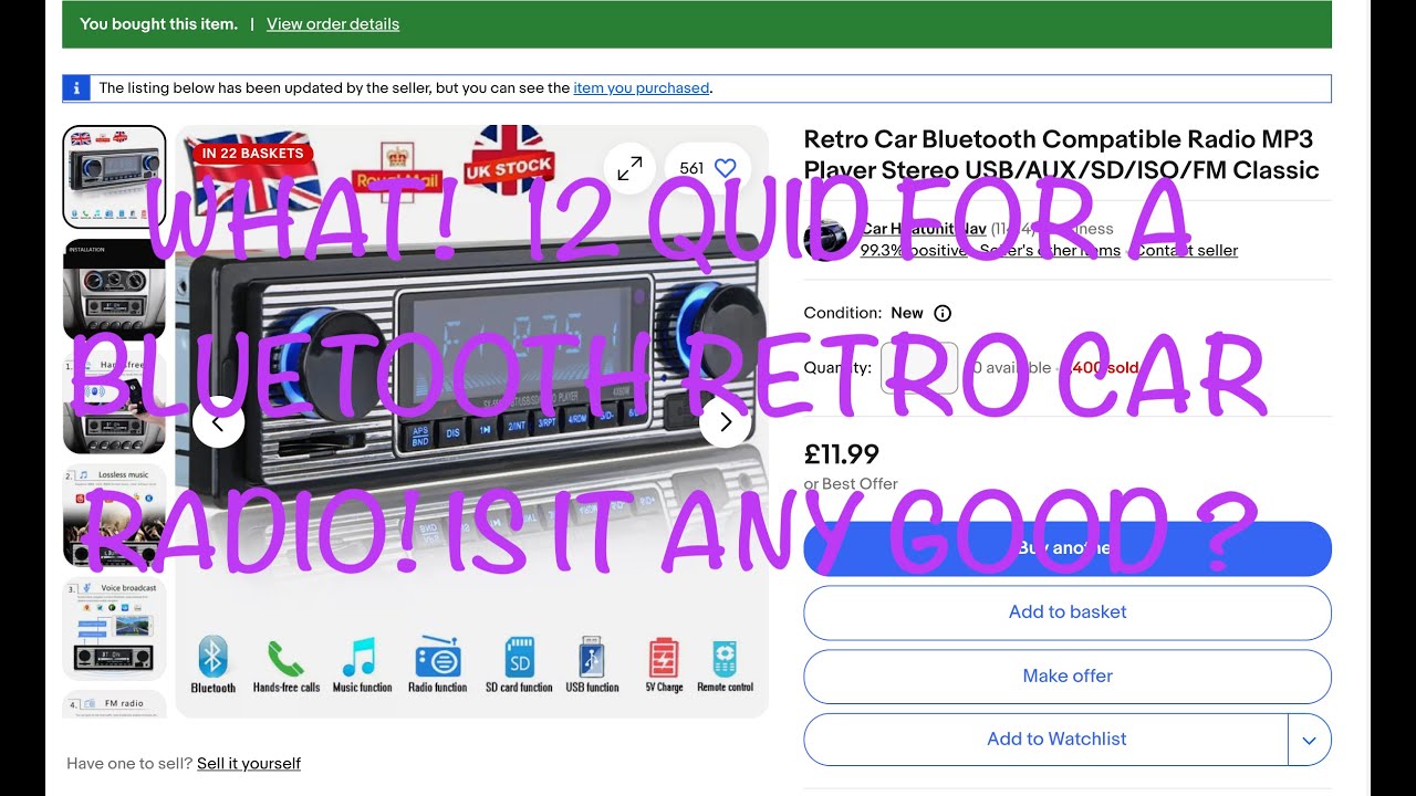 MORRIS MINOR ebay  RETRO CAR RADIO REVIEW