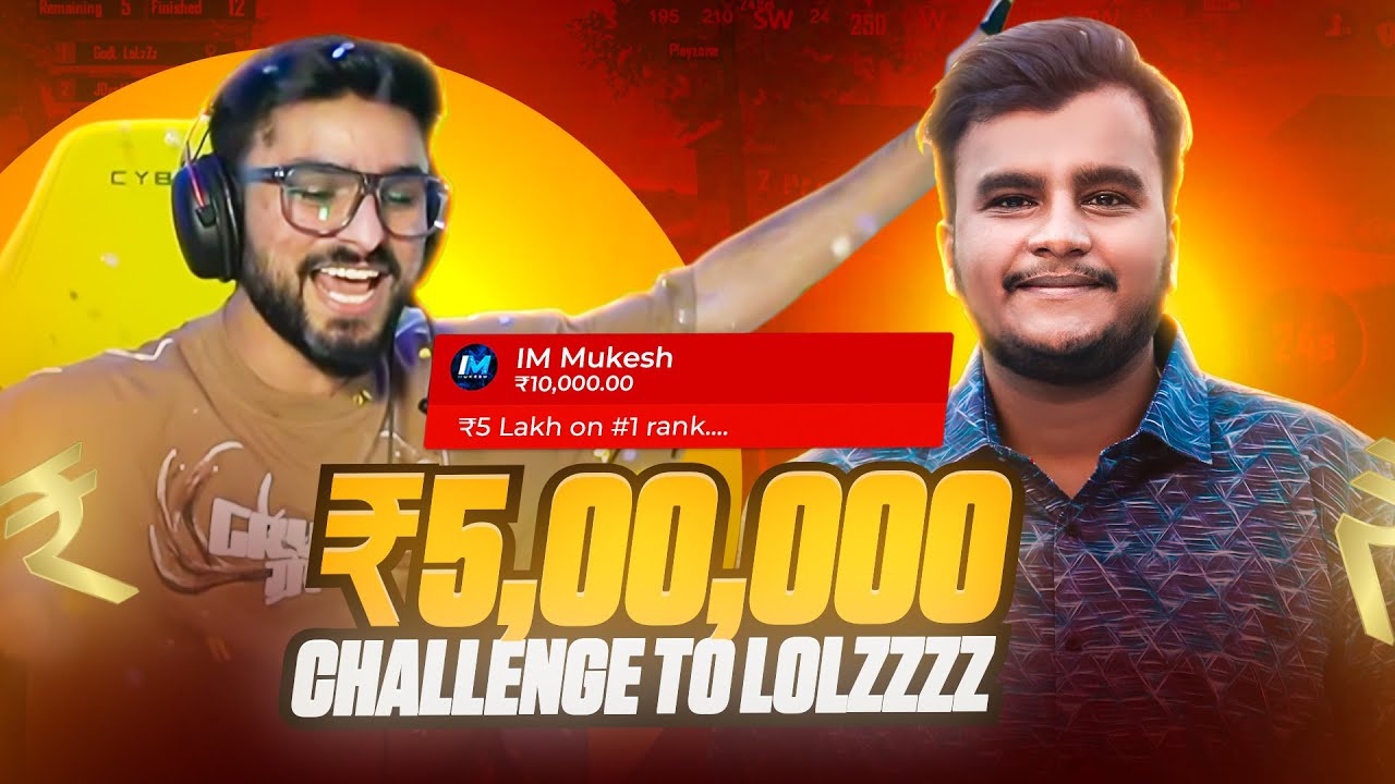 #1 IN BGMI for ₹500000 | BIGGEST Challenge EVER | LoLzZz Gaming @LoLzZz Gaming