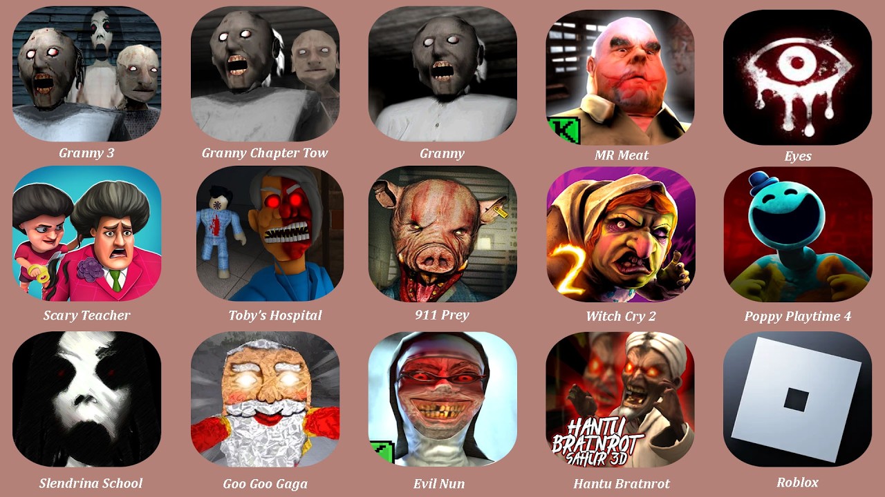 Roblox,Toby's HOSPITAL,Granny,Goo Goo Gaga Santa Claus,911 Prey,Poppy Playtime Chapter 5...