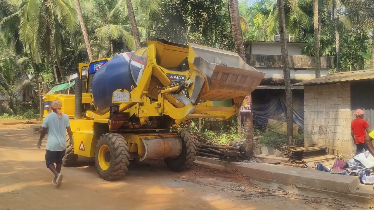 Kerala Road Construction | M25 Concrete Mixing for Culvert Slab Using AJAX Mixer