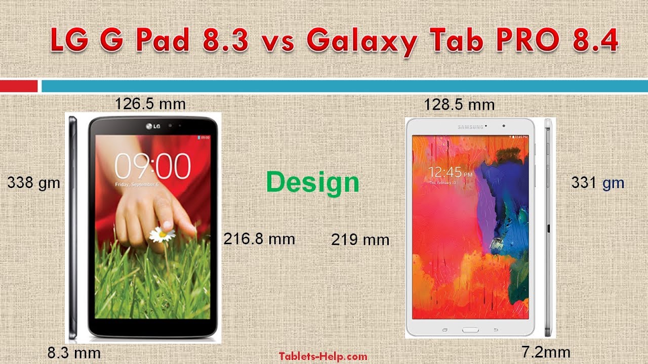 LG G Pad 8 3 vs Samsung Galaxy Tab Pro 8.4