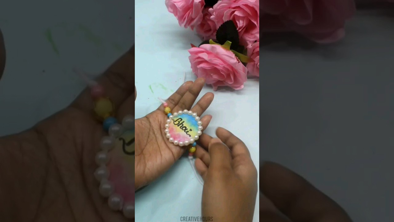 How to make Easy & Colourful Rakhi at home/DIY Name Rakhi/Rakhi making #shorts #rakhi #rakhispecial