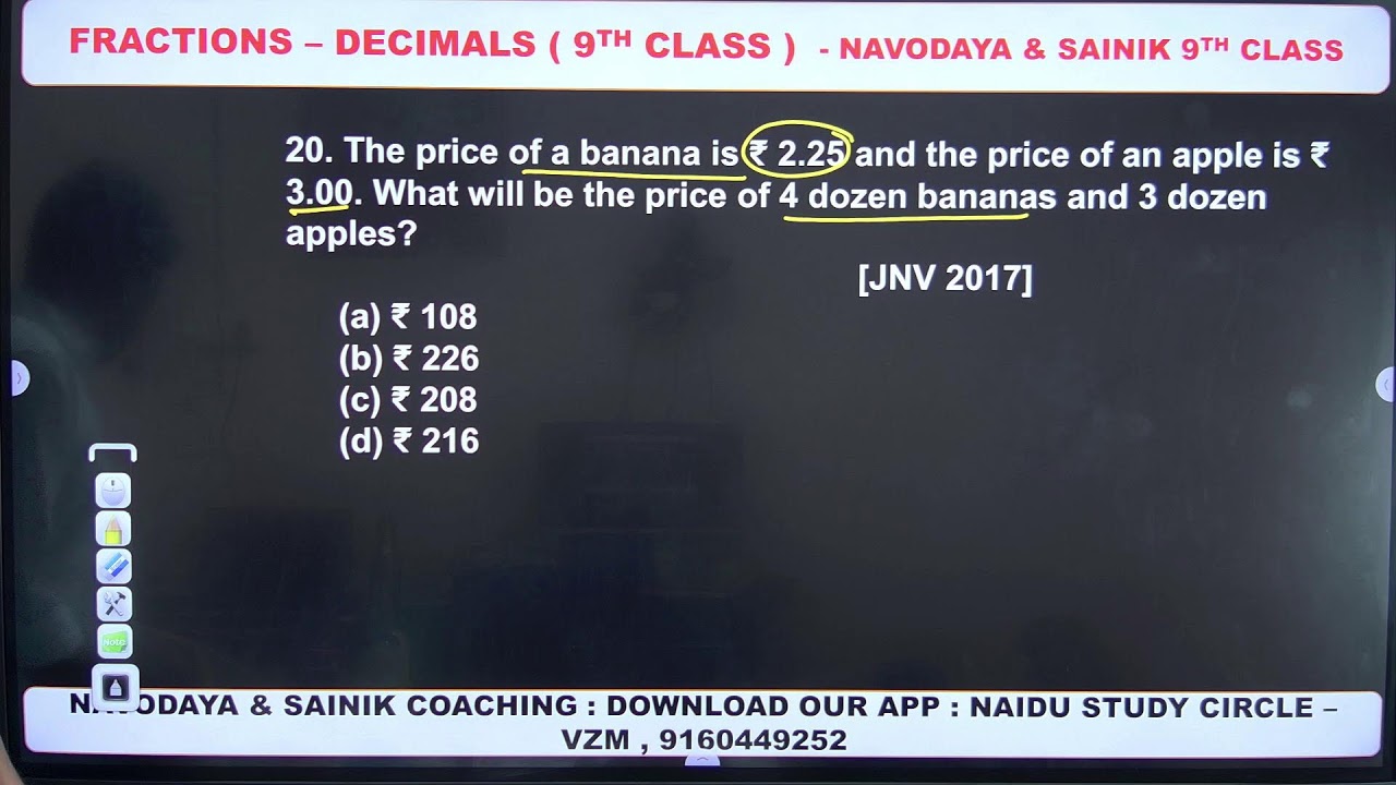 9TH NAVODAYA MATHEMATICS || FRACTIONS - DECIMALS || JNV SET - 2026-27