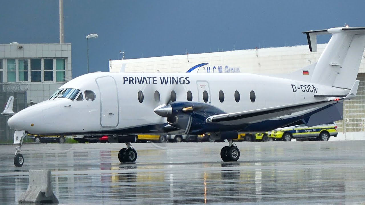 RARE! | Private Wings Beechcraft B1900D (D-COCA) Arrival and Engine Shutdown at Munich Airport!