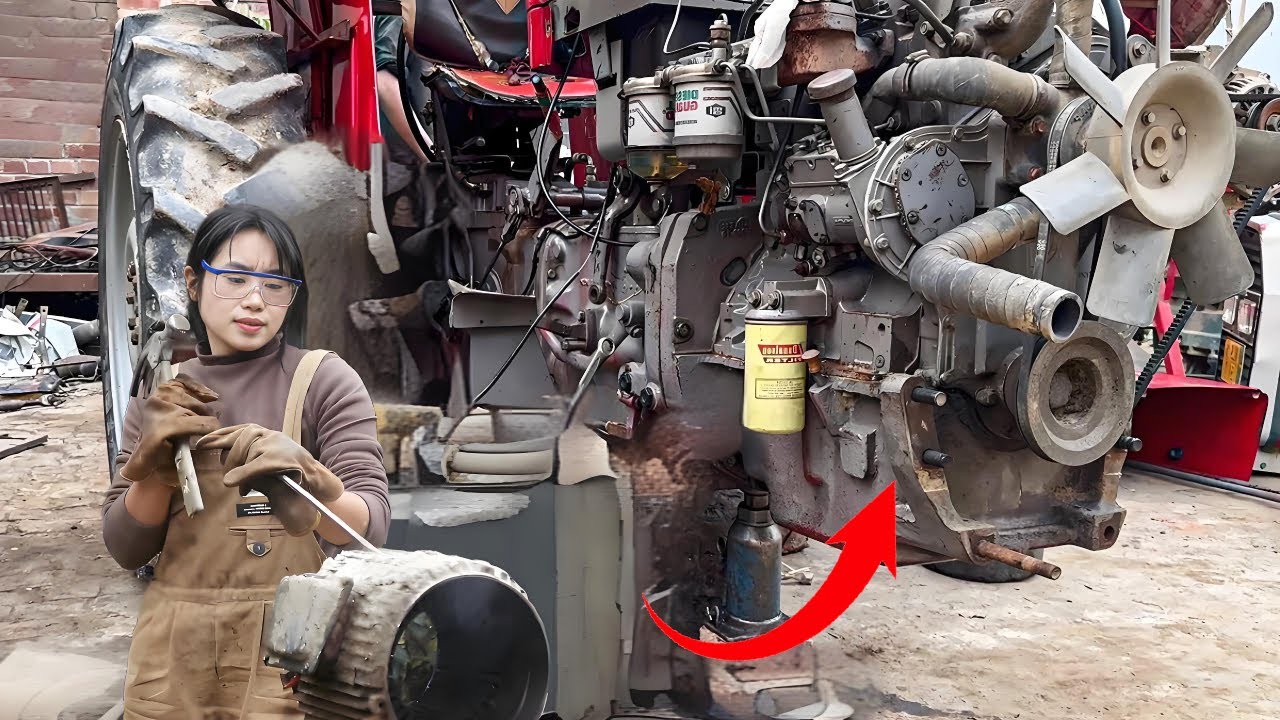 💡天才女孩修复大型搅拌机！废弃一年锈迹斑斑，修复难度太大了！Genius girl fixes giant blender!林果儿