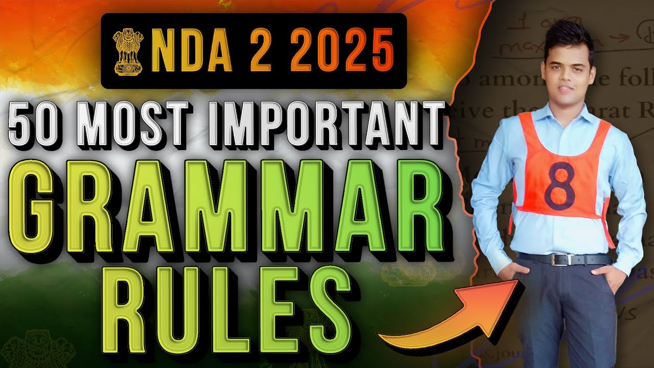 50 Most Asked English Grammar rules for NDA 2 2025 || NDA English || NDA GAT || nda journey.