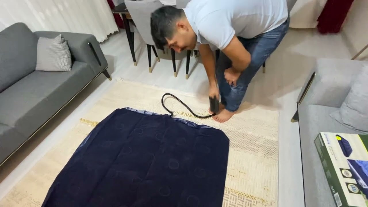 Bestway şişme yatak nasıl şişirilir?|Bestway Çift kişilik şişme yatak.