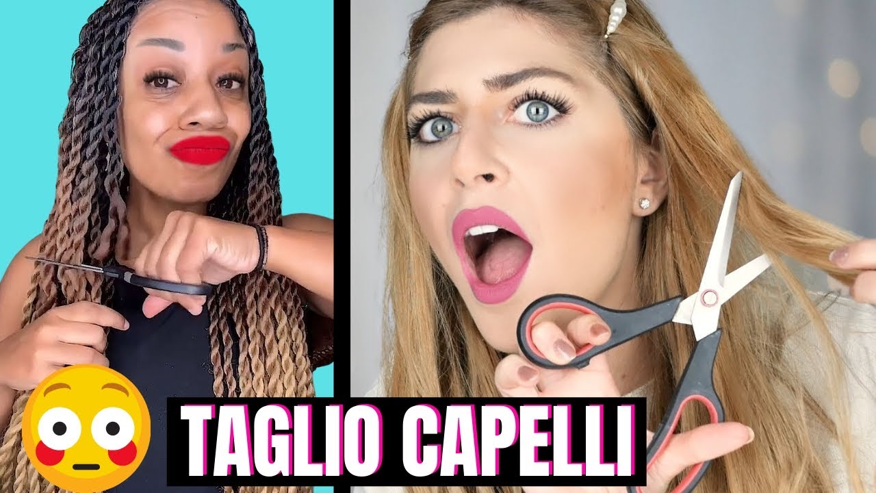 😱TAGLIO DI CAPELLI FAI DA TE E TRASFORMAZIONI SHOCK! TikTok haircut and hairtrasformation REACTION