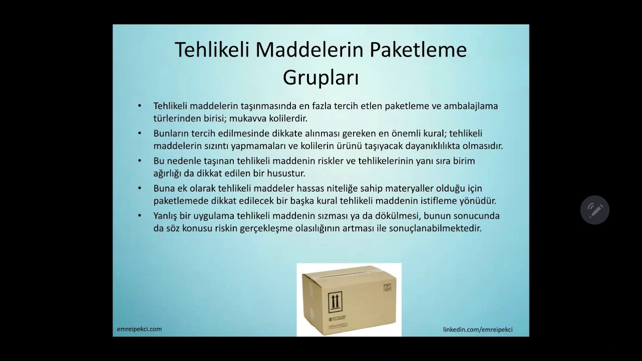Tehlikeli Madde Taşımacılığı 5.  Ders
