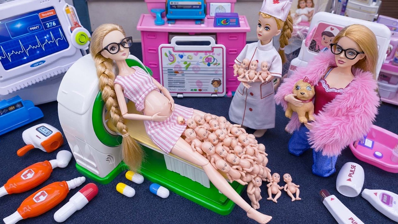 9 Minutes Satisfying with Unboxing Barbie Family Playset, Cute Pinkfong Ambulance Car Toys｜ASMR