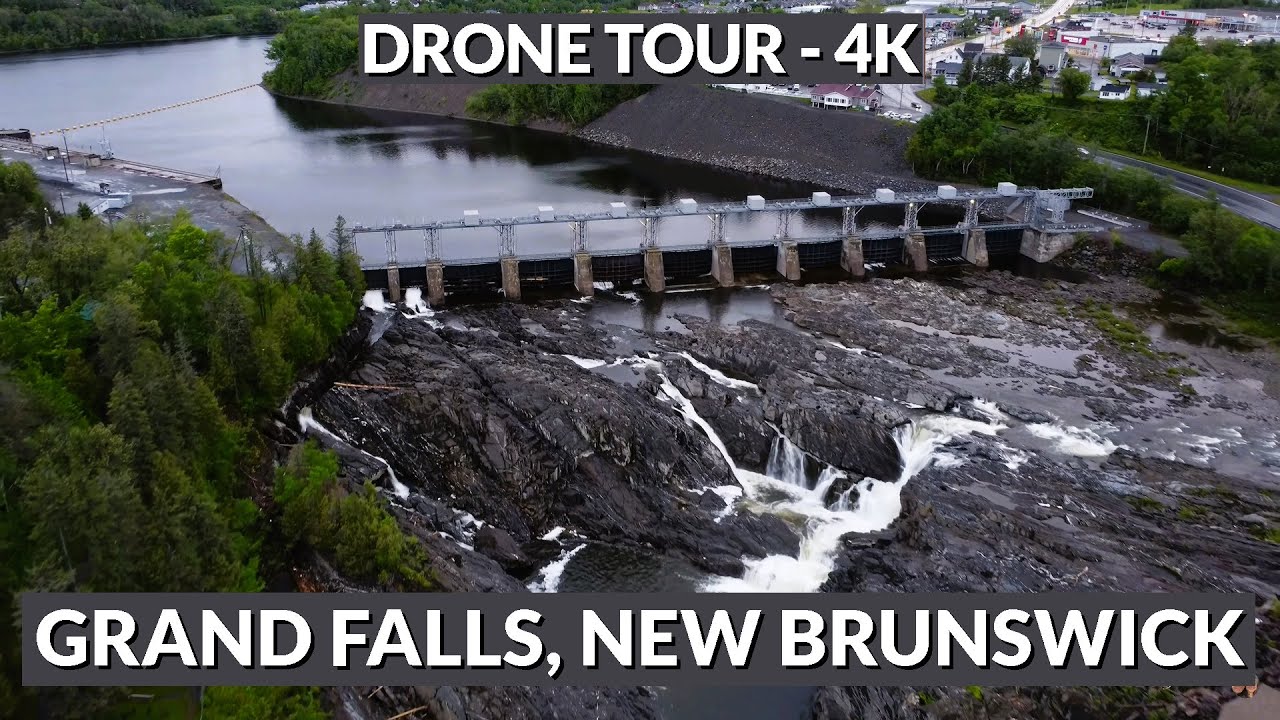 Grand Falls, NB: Majestic Aerial Views in 4K | Explore the Beauty from Above 🚁🌊