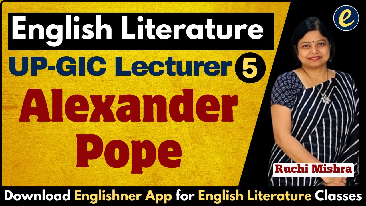 MCQs on Alexander Pope | English Literature Classes by Ruchi Mishra | Englishner App