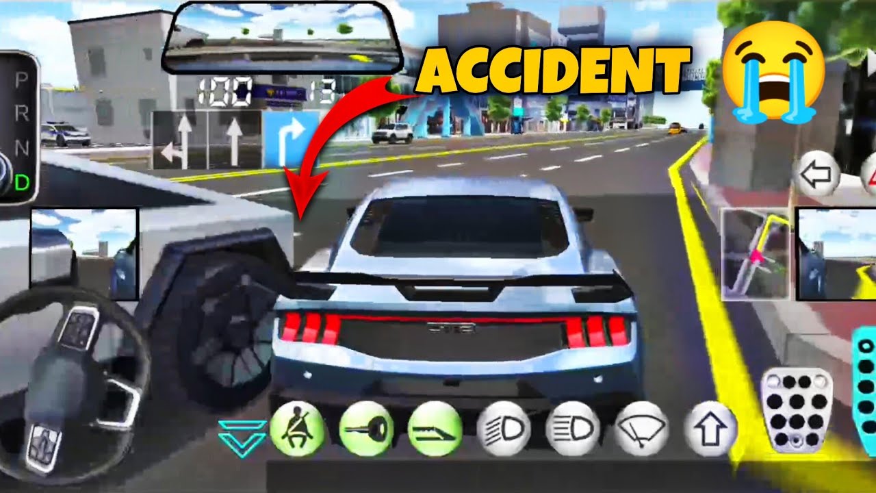 3d Driving Class Gameplay | Car Accident with Tesla Cyber Truck 