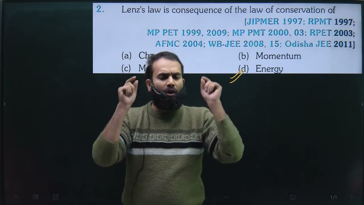 Q-2 NEET Electromagnetic induction from Errorless: Lenz's law is consequences of the law of conserva