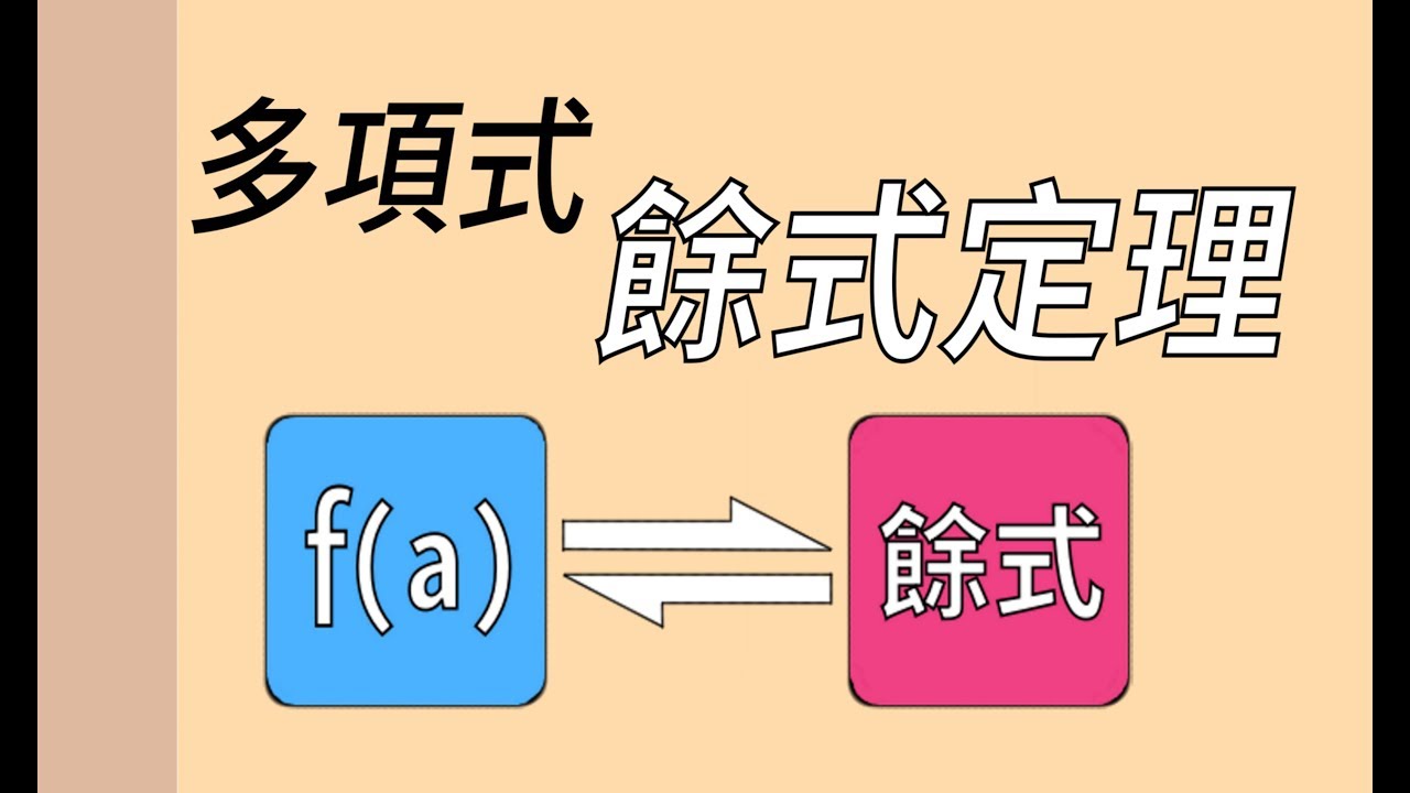 多項式的餘式定理