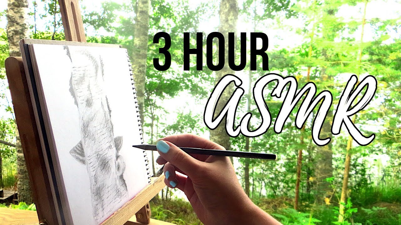 3 Hour ASMR || Sketching Outdoors || No Talking