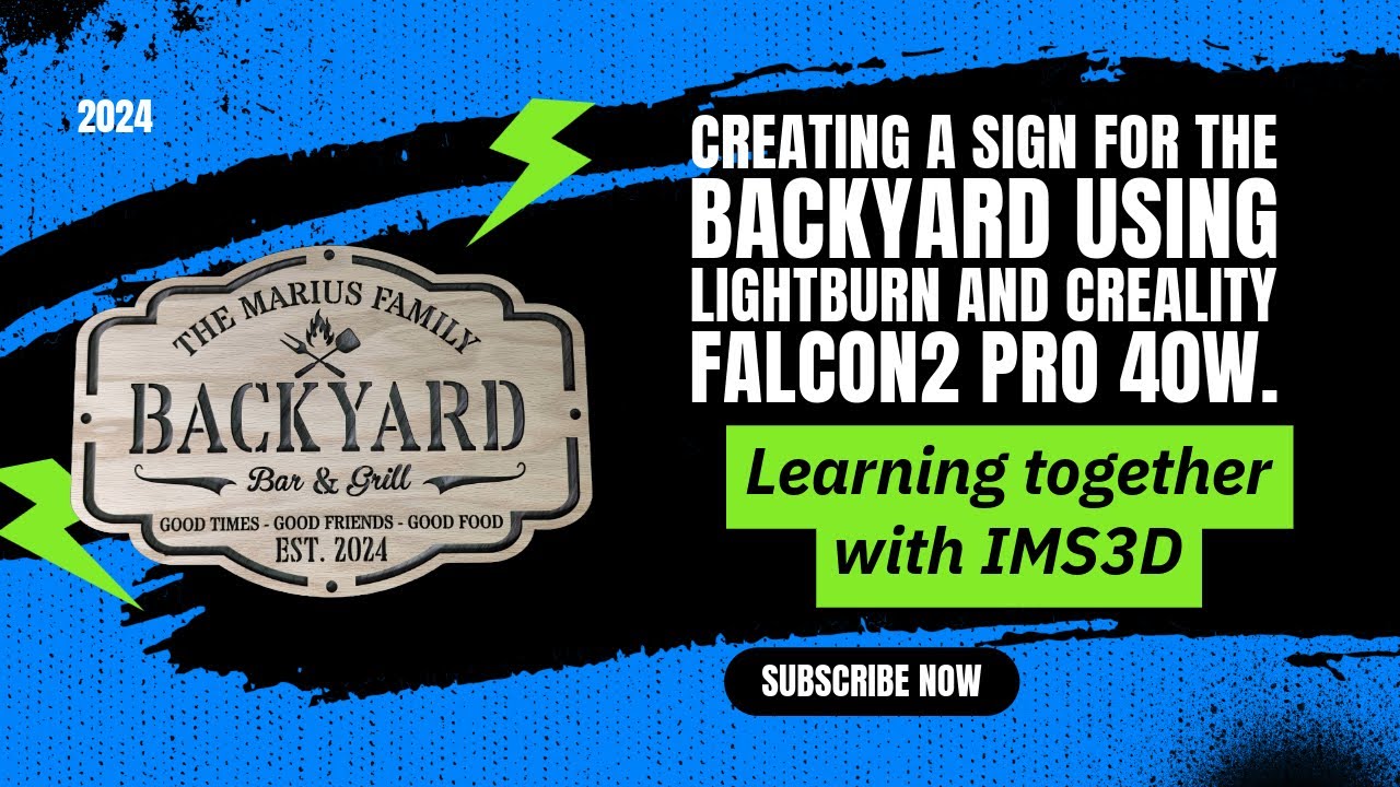Create a wooden sign using lightburn and the Creality Falcon2 Pro 40 watt.