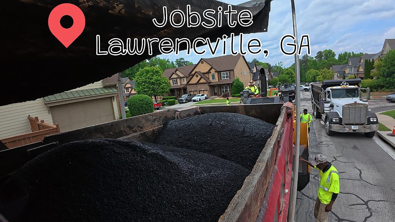Laying Hot Rock in Lawrenceville, GA | Dump Truck ASMR