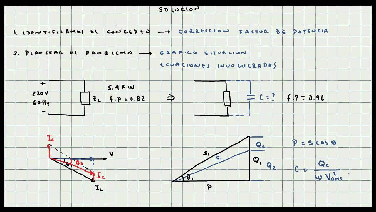 Ejercicio Correcion Factor de Potencia - Circuitos Electricos - Video 062