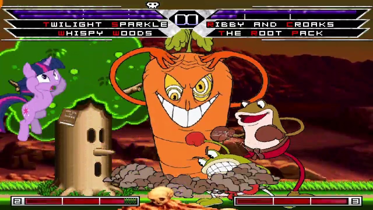 KOF MUGEN Tag Team Twilight Sparkle (HedgehogMac) & Whispy Woods Vs. Ribby & Croaks & The Root Pack