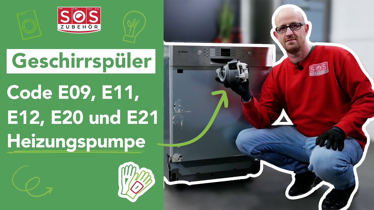Fehlercodes E09, E11, E12, E20 und E21 auf meinem Geschirrspüler: Wie tausche ich die Heizpumpe aus?