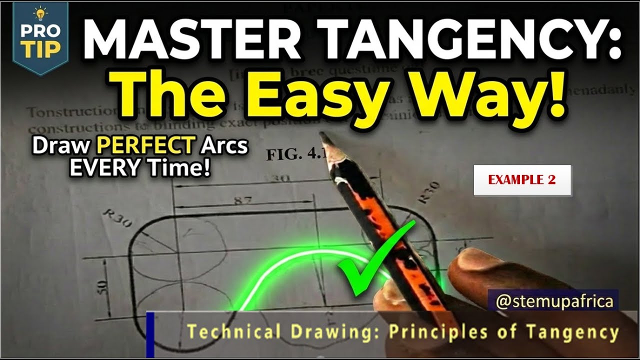 Principle of Tangency Technical Drawing Construction Basics- Example 2 #technicaldrawing #maths